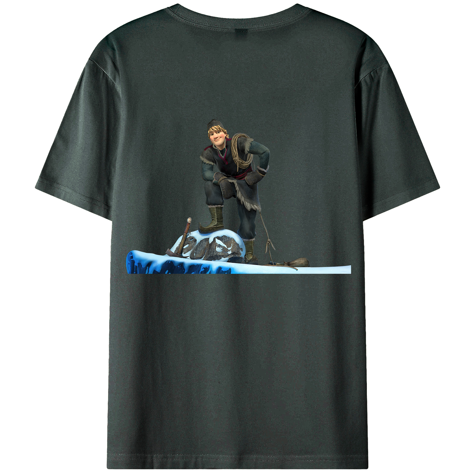 （画像用） アナと雪の女王 アンナ エルサ Frozen Anna Elsa 綿100％ メンズ半袖Tシャツ（バックプリント） 通気性